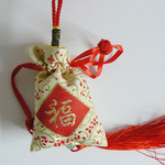 汽車(chē)一生平安布藝裝飾刺繡掛件